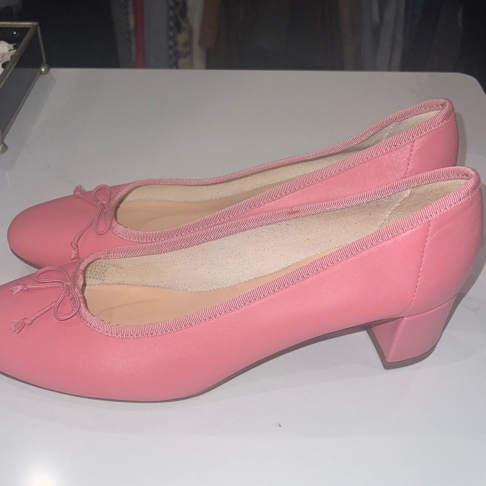 Classic Leather Pink Ballet Flats Heels